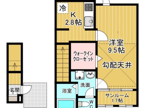 反転タイプ(間取図（平面図）)