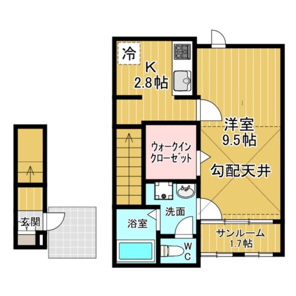 反転タイプ(間取図（平面図）)