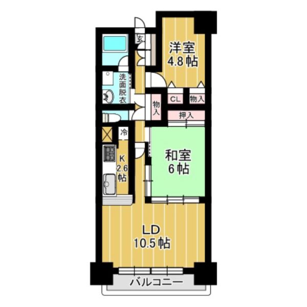 反転タイプ(間取図（平面図）)
